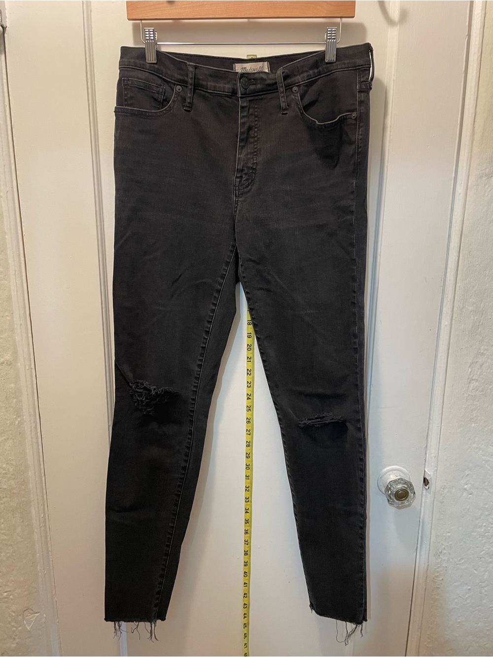 Madewell Black Distressed Skinny Jeans